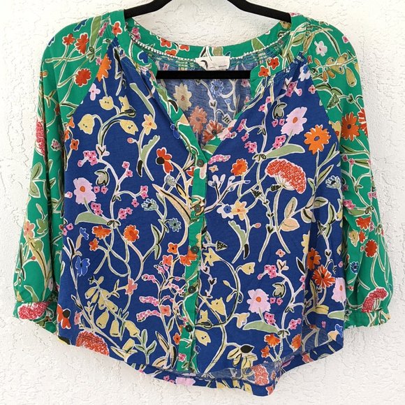 Anthropologie Tops - Floreat Anthropologie Long Sleeve Floral Shirt